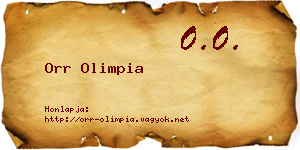 Orr Olimpia névjegykártya